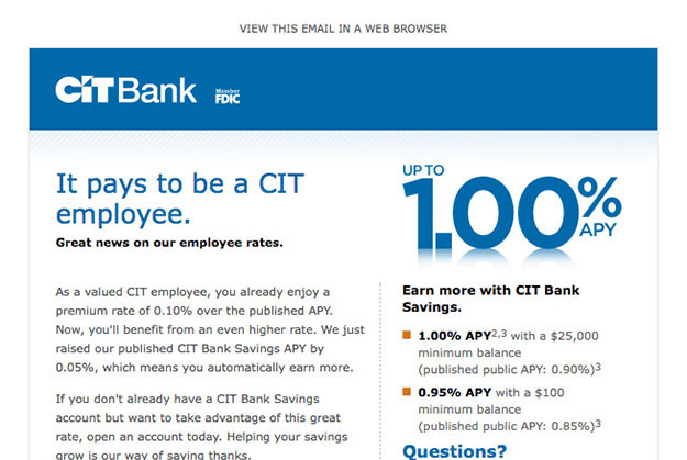 CIT Bank Responsive Email